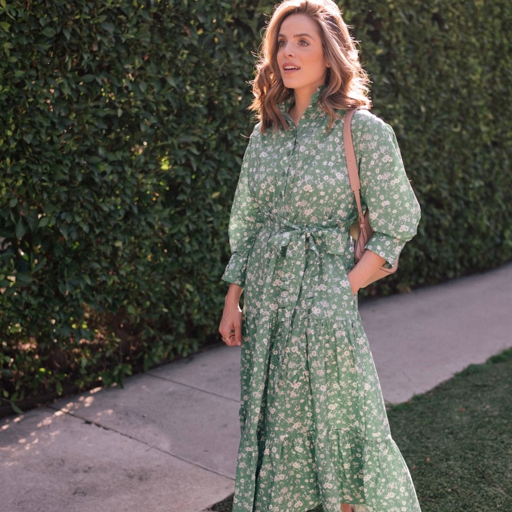 ISO Evi Grintela The Shirt Dress Green Printed, size medium or large